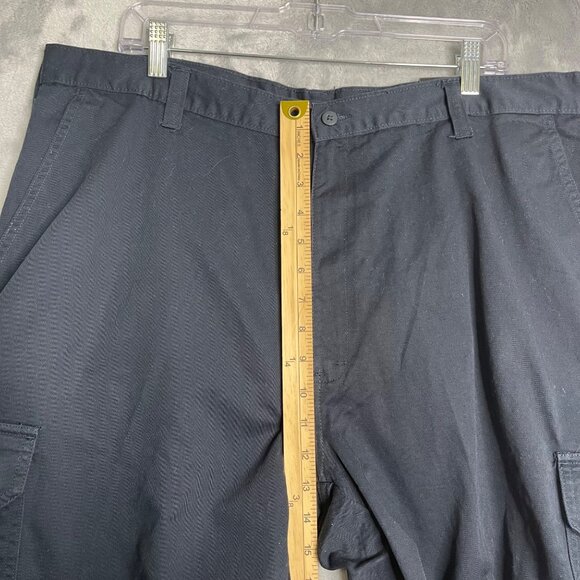 New Dickies Washed Twill Loose Fit Cargo Short Mens 40 Black Cotton Workwear - Picture 6 of 9